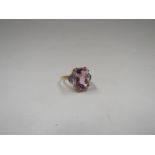 A 14ct gold Mawi Kunzite and diamond ring, size P/Q, 5.4g, with certificate