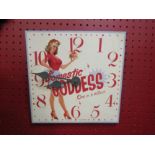 A Jones Clocks 'Domestic Goddess' square wall clock, 25cm diameter
