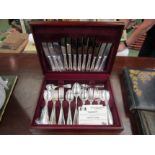 A canteen of John Stephenson silver plated beaded pattern cutlery. 6 place settings