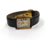 A Must de Cartier lady's Tank wristwatch with trinity dial,