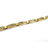 A 14ct gold greek key bracelet, 16.5cm long, 12.