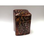 An early Victorian tortoiseshell shield shaped fitted sewing box / Etui,