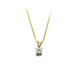 An 18ct white and yellow gold diamond pendant, 0.