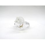 Crystal glass figure of a polar bear made in France by Igor Carl Faberge,