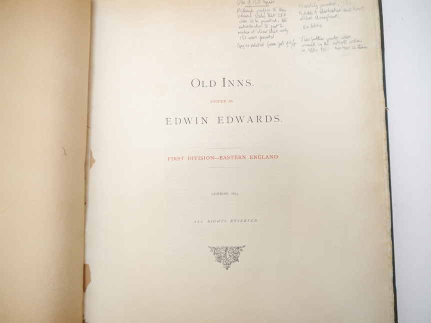 (East Anglia), Edwin Edwards: 'Old Inns. Etched by Edwin Edwards. - Image 4 of 8