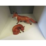 Two Beswick foxes