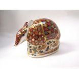 A Royal Crown Derby Armadillo paperweight, gold stopper, boxed