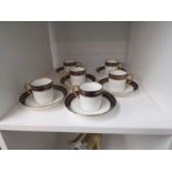 An Adderley coffee for six cups and saucer set (one cup has a hairline)