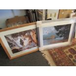 A group of four framed and glazed prints including limited edition and landscape scenes