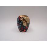 A Moorcroft Hartgring pattern vase by Emma Bossons, 9cm tall, boxed