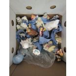 A box of ceramic figures, some a/f