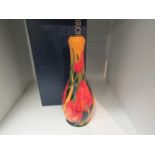 A Moorcroft Gloria pattern vase by Emma Bossons, 21cm tall, boxed