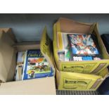Three boxes of assorted sporting programmes