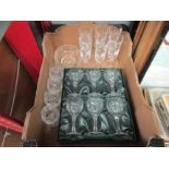 Four Waterford Marquis glasses, an Edinburgh crystal bowl, a boxed set of Tintern crystal glasses