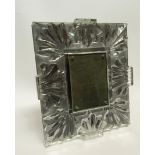 A Lalique France crystal glass picture frame (one screw to frame replaced) 22.5cm x 19cm