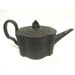 A 19th Century Basalt teapot, thought to be by Turner of Caughley, with "The Connoisseur" letter,