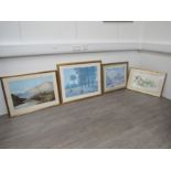 Four large framed and glazed prints to include after Monet's 'Lark Manor', 'Spring In Burford',