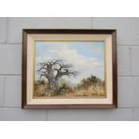 HEATHER RIDER (South African artist XX/XXI) A framed oil on canvas, 'Boabab Tree', 1988, signed