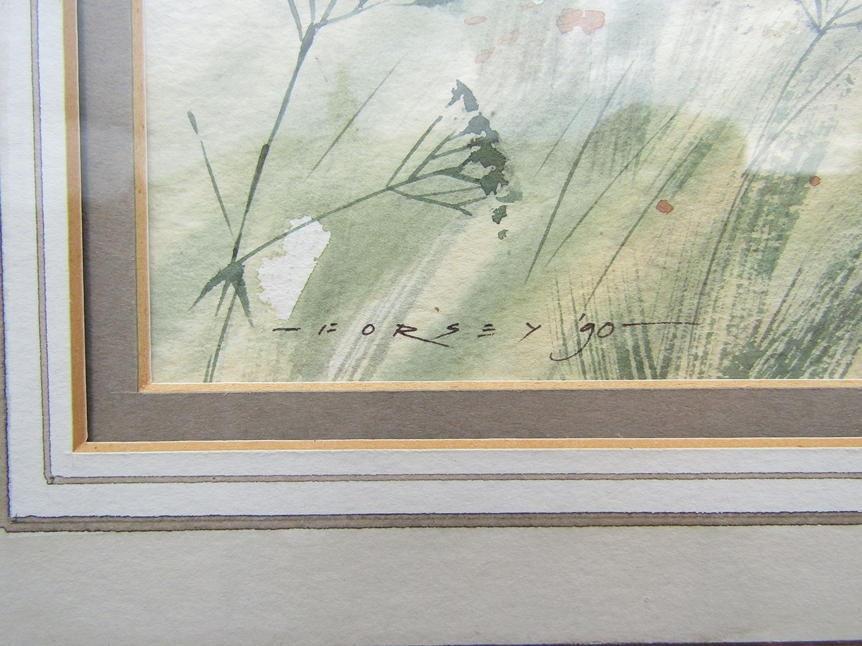 CHRIS FORSEY (XX/XXI) A framed and glazed watercolour, 'Cricket at Leigh'. Signed bottom right and - Image 2 of 2