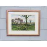 KEVIN CURTIS (1958-2009) A framed & glazed oil on card, 'Early Spring, Brundish'. Signed bottom