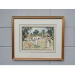 CHRIS FORSEY (XX/XXI) A framed and glazed watercolour, 'Abinger Hammer village scene'. Signed bottom