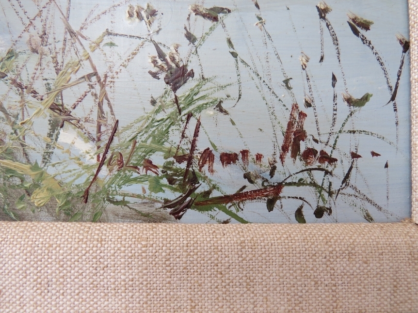 JOHN HAMILTON (1919-1993): An oil on board of coastal dunes scene with grasses and Terns and - Image 3 of 3