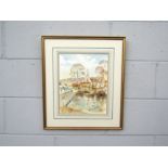 CHRIS FORSEY (XX/XXI) A framed and glazed watercolour, 'Breckham village scene'. Signed bottom right