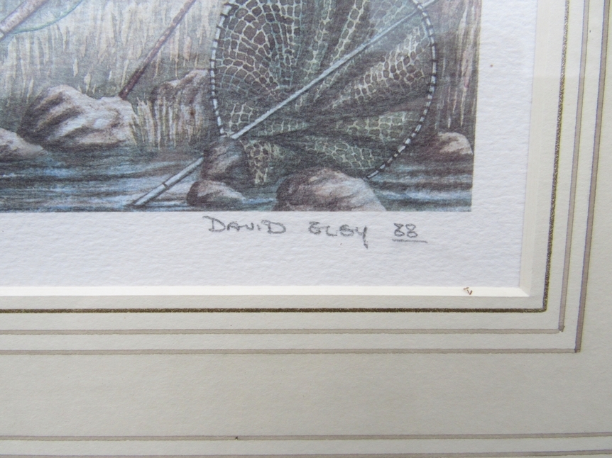 DAVID ELEY (XX) A framed and glazed print on artists paper - Tulchan, River Spey, Scotland. Pencil - Image 2 of 2