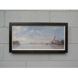 ROY PERRY (1935-1993) A framed oil on board, Thames scene. Signed bottom left. Image size 29.5cm x