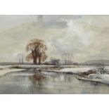 ROWLAND HILDER (1905-1993) (ARR) A framed and glazed watercolour depicting Winter river scene.