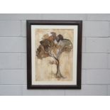 WOLFE (XX) A framed and glazed watercolour study of a stylised flowering plant. Signed and dated 4/