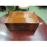 An Edwardian sewing box with parquetry detail