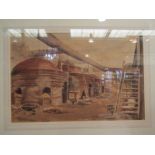 S.CHAPMAN: A watercolour entitled "Hives of Industry (At Elland)" signed lower left, framed and