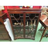 A 19th Century mahogany astragal glazed two door bookcase with working lock and key the height