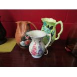 Three decorative jugs including Decoro pottery and Crown Clarence (3)