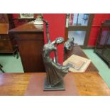 A bronzed figure of an Art Deco dancer, 46cm tall