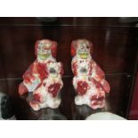 Two pairs of Staffordshire dogs, a/f