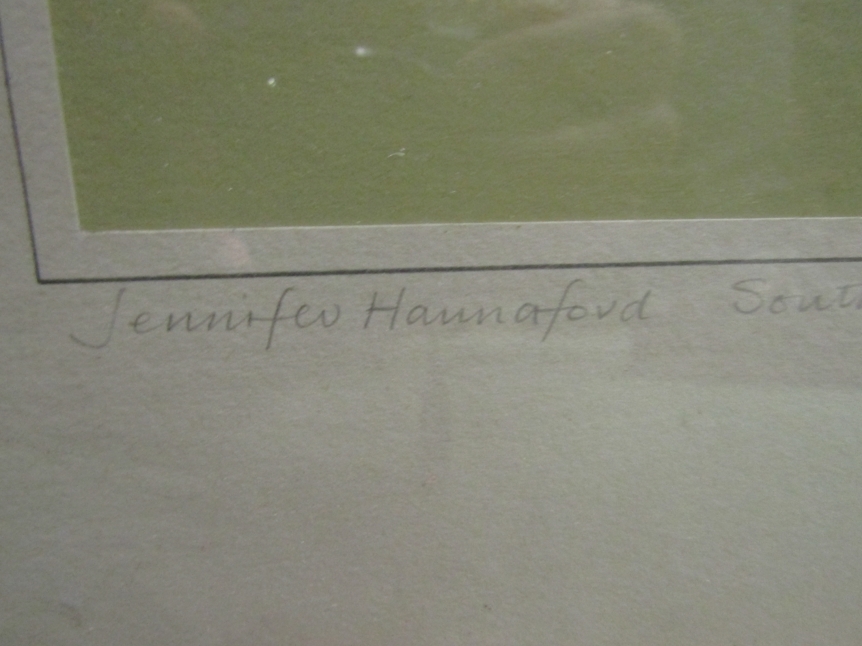 JENNIFER HANNAFORD: Silkscreen print entitled "Southwold Harbour in Winter", No. 11/25, pencil - Image 2 of 2