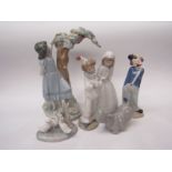 A selection of Nao figures of clowns, children and animals (6)