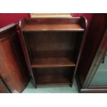 An Art Deco oak bookshelf with height adjustable shelf, 107cm x 61cm x 19cm