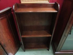 An Art Deco oak bookshelf with height adjustable shelf, 107cm x 61cm x 19cm