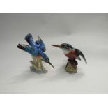 A Beswick kingfisher and a German porcelain example