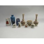 A selection of crested wares and four Oriental vases (10)