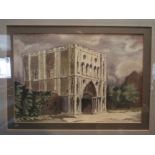 S.CHAPMAN: A watercolour entitled "The Gatehouse" (Bury St. Edmunds) signed lower right, framed