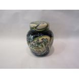 A Moorcroft Midnight Blue pattern ginger jar by Philip Gibson, 16cm tall, boxed