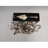 A selection of plated cutlery and napkin rings together with a Grenadier Silversmiths silverplated