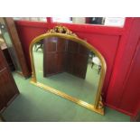A gilt overmantel mirror, 106cm x 140cm total