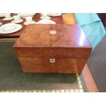 A Victorian walnut vanity box with base secret drawer