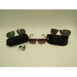 Three pairs of sunglasses: Police S8177N, Police S8182 and Timberland TB7133