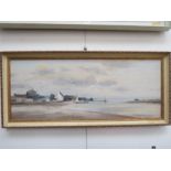 MARCUS FORD (1914-1989): ' Rowhedge Essex' oil on canvas, 29cm x 75cm, framed